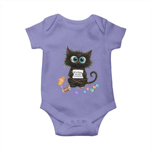 Funny Cat Crochet Lover Baby Onesie Its Fine I am Fine Everything Is Fine TS12 Violet Print Your Wear
