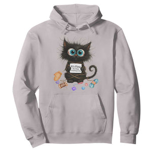 Funny Cat Crochet Lover Hoodie Its Fine I am Fine Everything Is Fine TS12 Ice Gray Print Your Wear