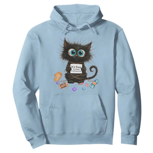 Funny Cat Crochet Lover Hoodie Its Fine I am Fine Everything Is Fine TS12 Light Blue Print Your Wear