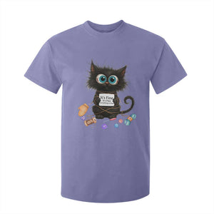 Funny Cat Crochet Lover T Shirt For Kid Its Fine I am Fine Everything Is Fine TS12 Violet Print Your Wear