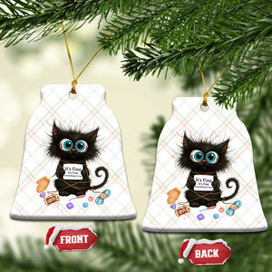 Funny Cat Crochet Lover Ceramic Ornament Its Fine I am Fine Everything Is Fine TS12 Print Your Wear