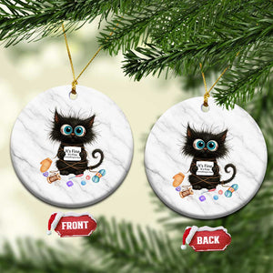 Funny Cat Crochet Lover Ceramic Ornament Its Fine I am Fine Everything Is Fine TS12 1pc White Marble Print Your Wear