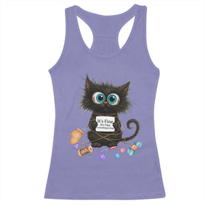 Funny Cat Crochet Lover Racerback Tank Top Its Fine I am Fine Everything Is Fine TS12 Violet Print Your Wear