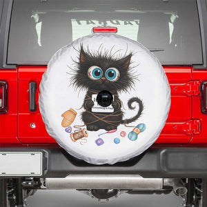 Funny Cat Crochet Lover Spare Tire Cover Its Fine I am Fine Everything Is Fine TS12 White Print Your Wear