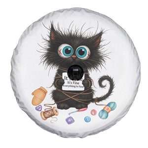 Funny Cat Crochet Lover Spare Tire Cover Its Fine I am Fine Everything Is Fine TS12 Print Your Wear