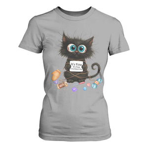 Funny Cat Crochet Lover T Shirt For Women Its Fine I am Fine Everything Is Fine TS12 Sport Gray Print Your Wear