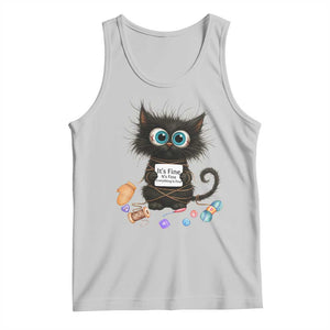 Funny Cat Crochet Lover Tank Top Its Fine I am Fine Everything Is Fine TS12 Ash Print Your Wear