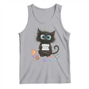 Funny Cat Crochet Lover Tank Top Its Fine I am Fine Everything Is Fine TS12 Athletic Heather Print Your Wear