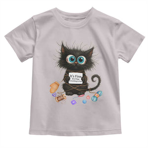 Funny Cat Crochet Lover Toddler T Shirt Its Fine I am Fine Everything Is Fine TS12 Ice Gray Print Your Wear