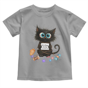 Funny Cat Crochet Lover Toddler T Shirt Its Fine I am Fine Everything Is Fine TS12 Sport Gray Print Your Wear