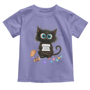 Funny Cat Crochet Lover Toddler T Shirt Its Fine I am Fine Everything Is Fine TS12 Violet Print Your Wear