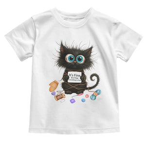 Funny Cat Crochet Lover Toddler T Shirt Its Fine I am Fine Everything Is Fine TS12 White Print Your Wear
