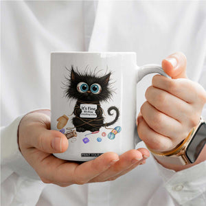 Funny Cat Crochet Lover Coffee Mug Its Fine I am Fine Everything Is Fine TS12 Print Your Wear