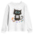 Funny Cat Crochet Lover Youth Sweatshirt Its Fine I am Fine Everything Is Fine TS12 White Print Your Wear