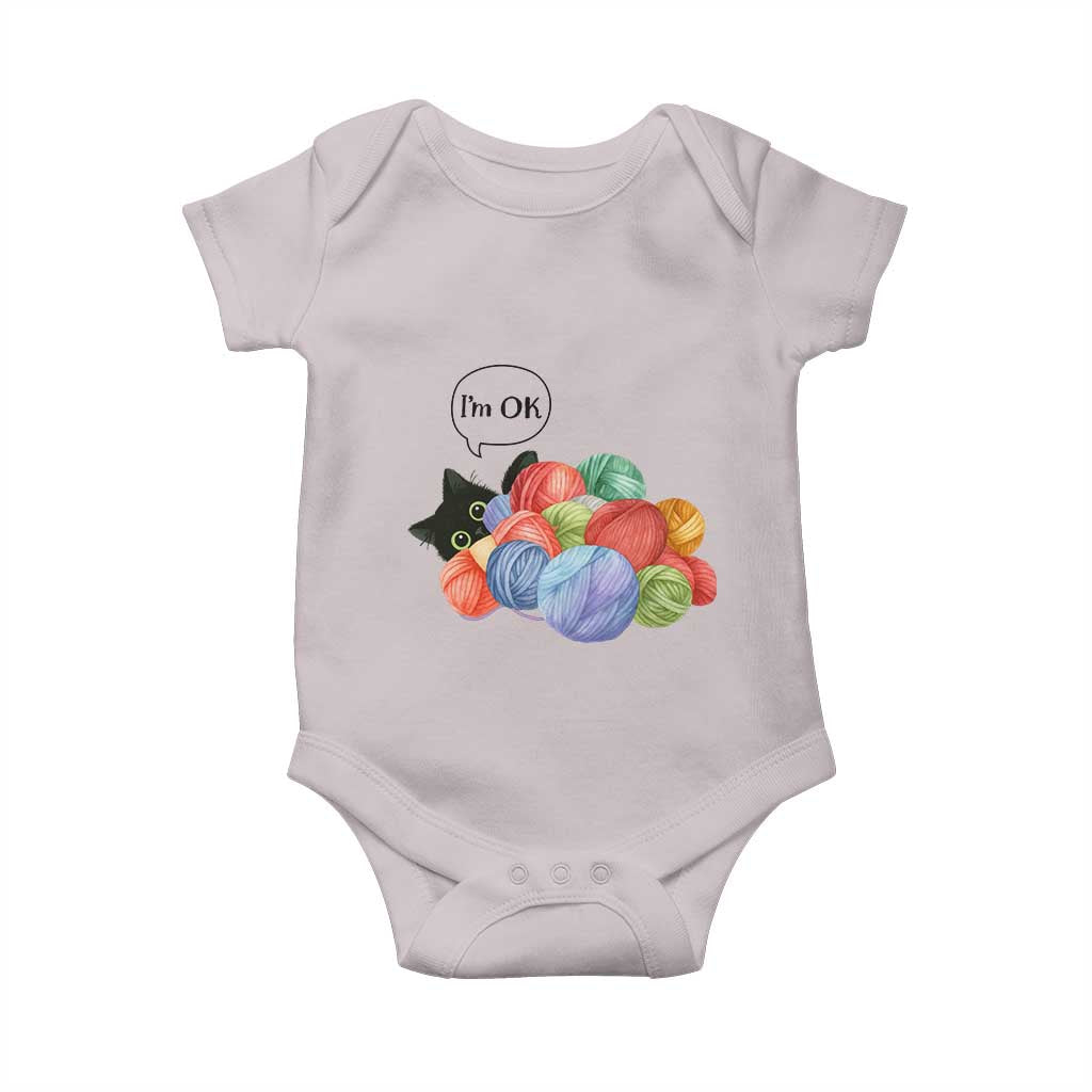 Im OK Baby Onesie Cat Tangled In Yarn Funny Crochet Gift TS12 Ice Gray Print Your Wear