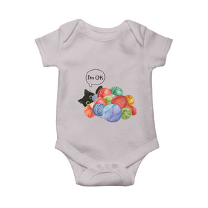 Im OK Baby Onesie Cat Tangled In Yarn Funny Crochet Gift TS12 Ice Gray Print Your Wear