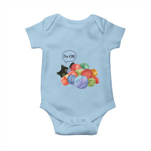 Im OK Baby Onesie Cat Tangled In Yarn Funny Crochet Gift TS12 Light Blue Print Your Wear