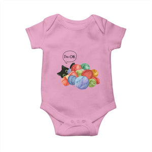 Im OK Baby Onesie Cat Tangled In Yarn Funny Crochet Gift TS12 Light Pink Print Your Wear