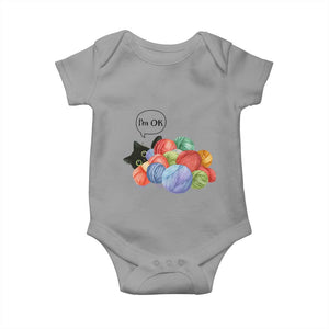 Im OK Baby Onesie Cat Tangled In Yarn Funny Crochet Gift TS12 Sport Gray Print Your Wear