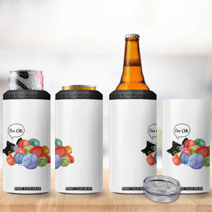 Im OK 4 in 1 Can Cooler Tumbler Cat Tangled In Yarn Funny Crochet Gift TS12 Print Your Wear
