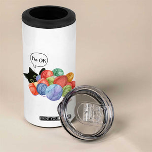 Im OK 4 in 1 Can Cooler Tumbler Cat Tangled In Yarn Funny Crochet Gift TS12 Print Your Wear