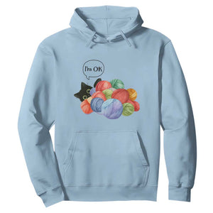 Im OK Hoodie Cat Tangled In Yarn Funny Crochet Gift TS12 Light Blue Print Your Wear