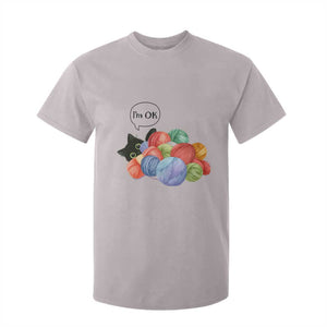 Im OK T Shirt For Kid Cat Tangled In Yarn Funny Crochet Gift TS12 Ice Gray Print Your Wear