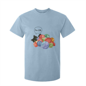 Im OK T Shirt For Kid Cat Tangled In Yarn Funny Crochet Gift TS12 Light Blue Print Your Wear