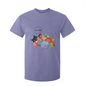 Im OK T Shirt For Kid Cat Tangled In Yarn Funny Crochet Gift TS12 Violet Print Your Wear