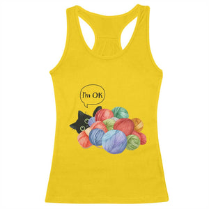 Im OK Racerback Tank Top Cat Tangled In Yarn Funny Crochet Gift TS12 Daisy Print Your Wear