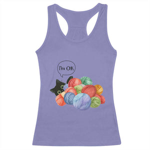 Im OK Racerback Tank Top Cat Tangled In Yarn Funny Crochet Gift TS12 Violet Print Your Wear