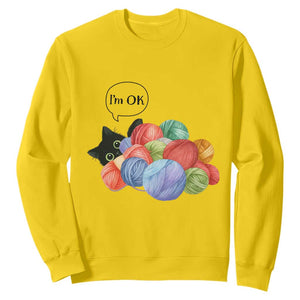 Im OK Sweatshirt Cat Tangled In Yarn Funny Crochet Gift TS12 Daisy Print Your Wear