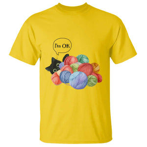 I’m OK T Shirt Cat Tangled In Yarn Funny Crochet Gift - Print Your Wear