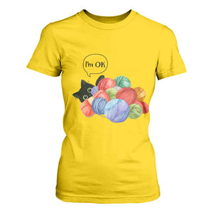Im OK T Shirt For Women Cat Tangled In Yarn Funny Crochet Gift TS12 Daisy Print Your Wear