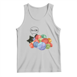 Im OK Tank Top Cat Tangled In Yarn Funny Crochet Gift TS12 Ash Print Your Wear
