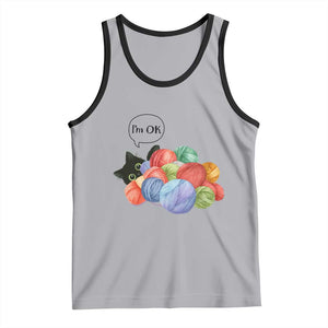 Im OK Tank Top Cat Tangled In Yarn Funny Crochet Gift TS12 Athletic Heather Black Print Your Wear