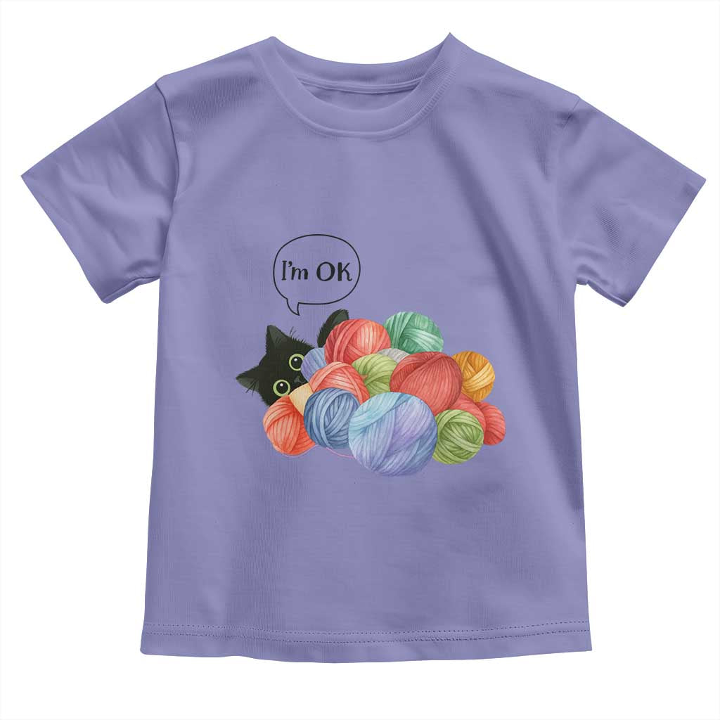 Im OK Toddler T Shirt Cat Tangled In Yarn Funny Crochet Gift TS12 Violet Print Your Wear