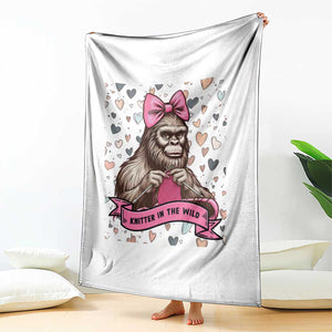 Funny Bigfoot Knitting Throw Blanket Knitter In The Wild TS12 Print Your Wear