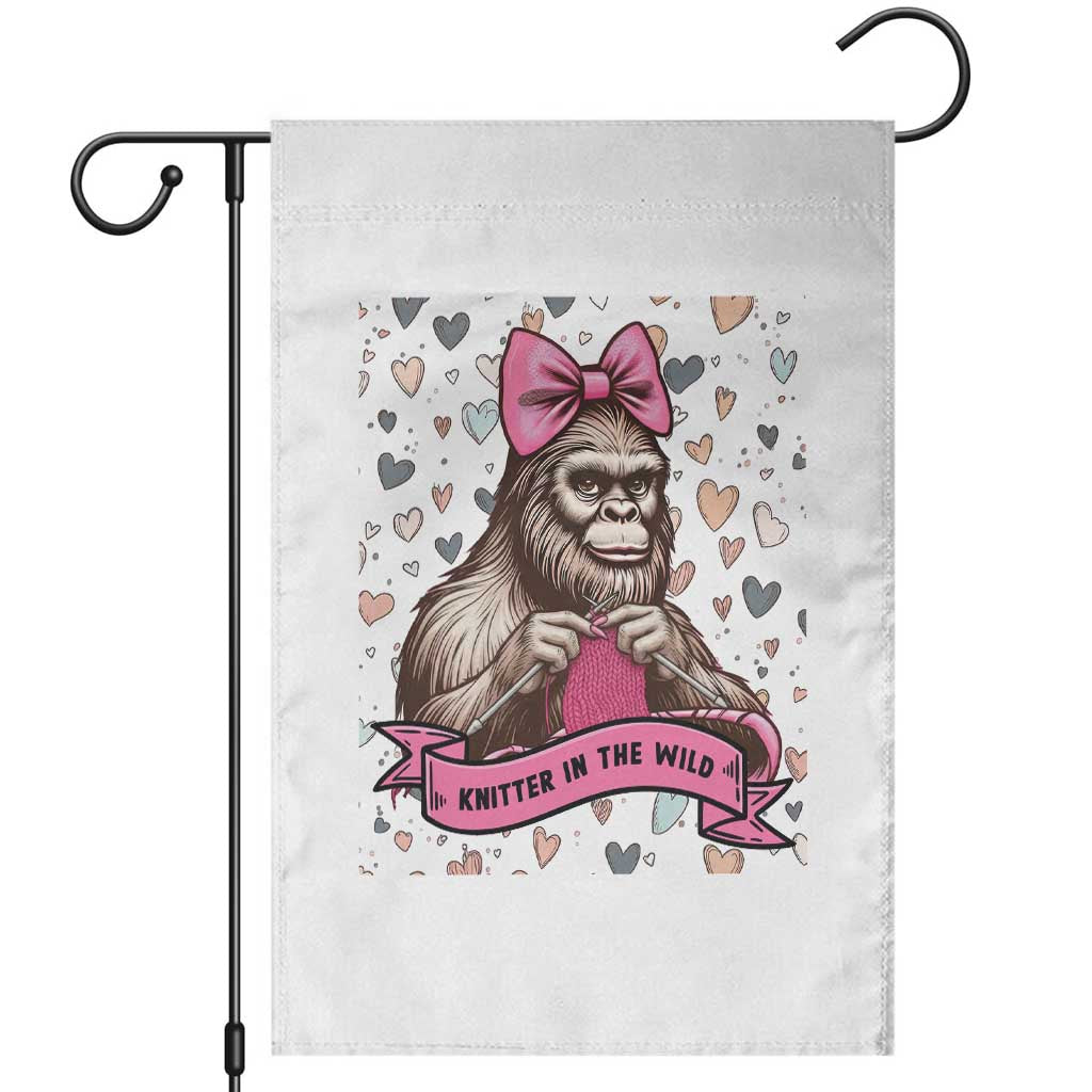 Funny Bigfoot Knitting Garden Flag Knitter In The Wild TS12 White Print Your Wear