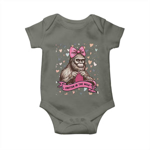 Funny Bigfoot Knitting Baby Onesie Knitter In The Wild TS12 Military Green Print Your Wear