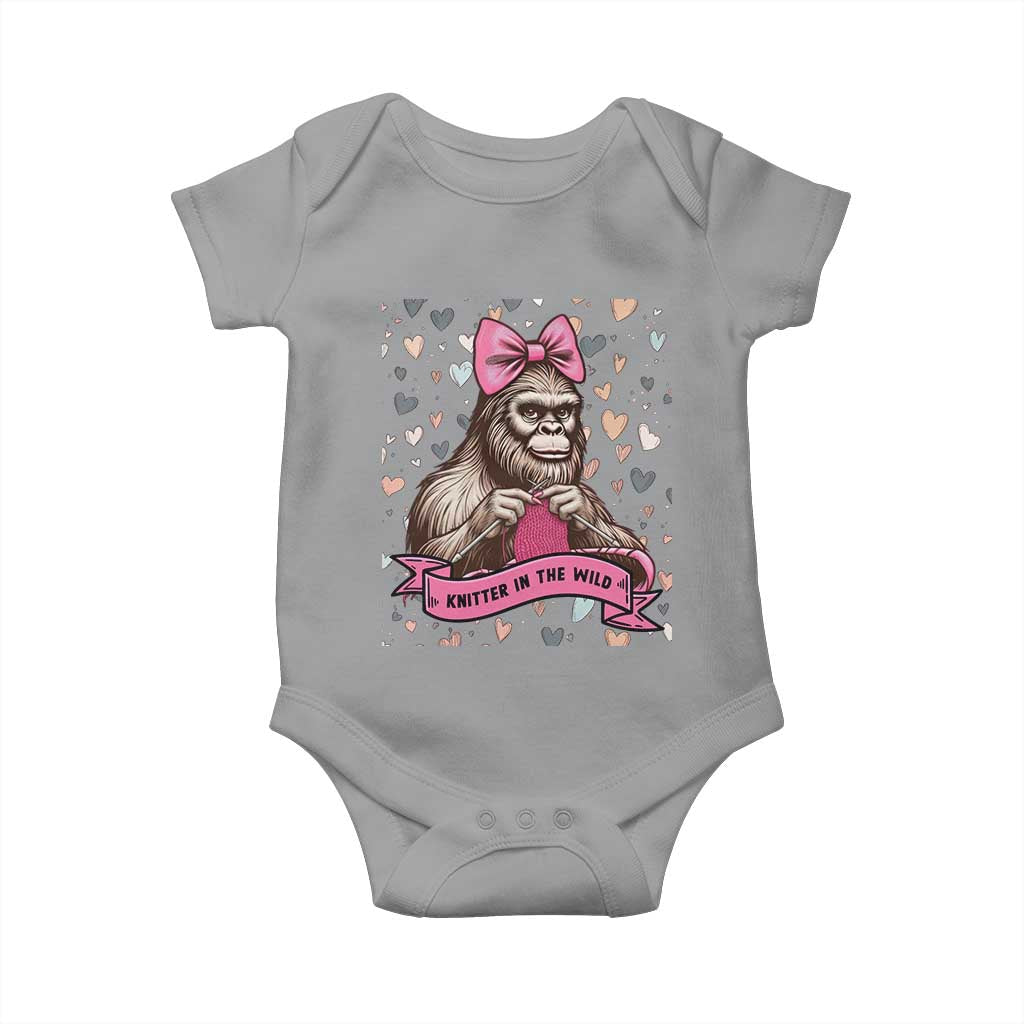 Funny Bigfoot Knitting Baby Onesie Knitter In The Wild TS12 Sport Gray Print Your Wear