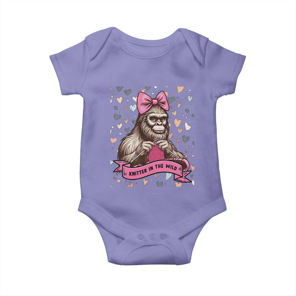 Funny Bigfoot Knitting Baby Onesie Knitter In The Wild TS12 Violet Print Your Wear