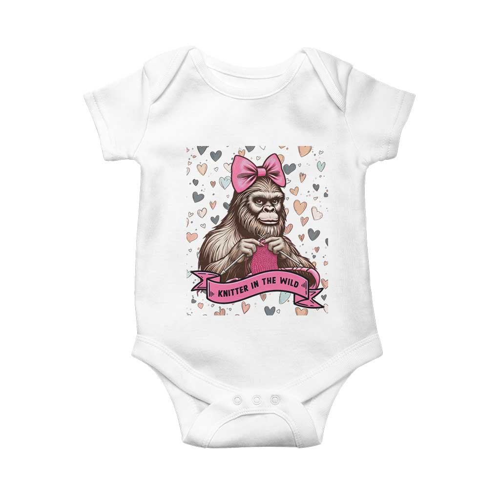 Funny Bigfoot Knitting Baby Onesie Knitter In The Wild TS12 White Print Your Wear