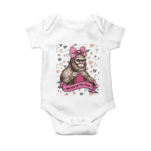 Funny Bigfoot Knitting Baby Onesie Knitter In The Wild TS12 White Print Your Wear