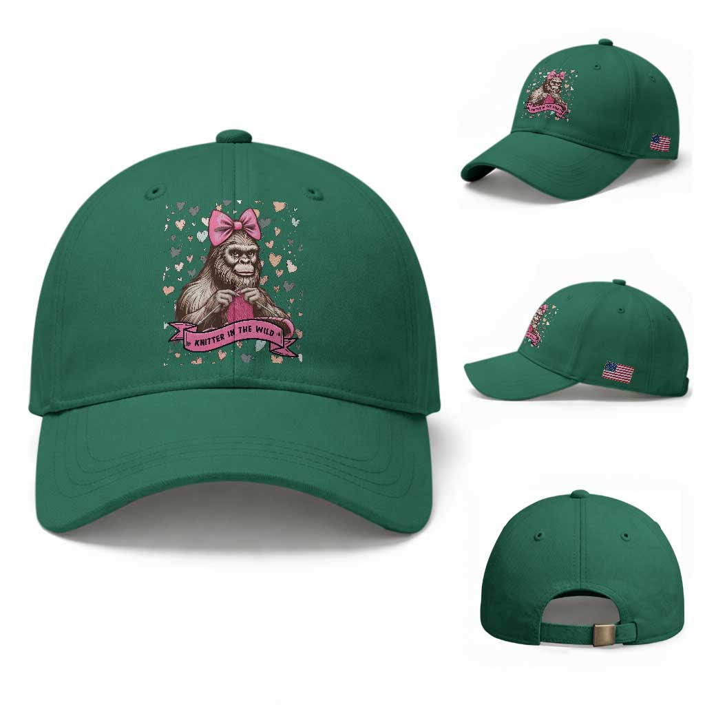 Funny Bigfoot Knitting Baseball Cap Knitter In The Wild TS12 Baseball Cap Universal Fit Irish Green Print Your Wear