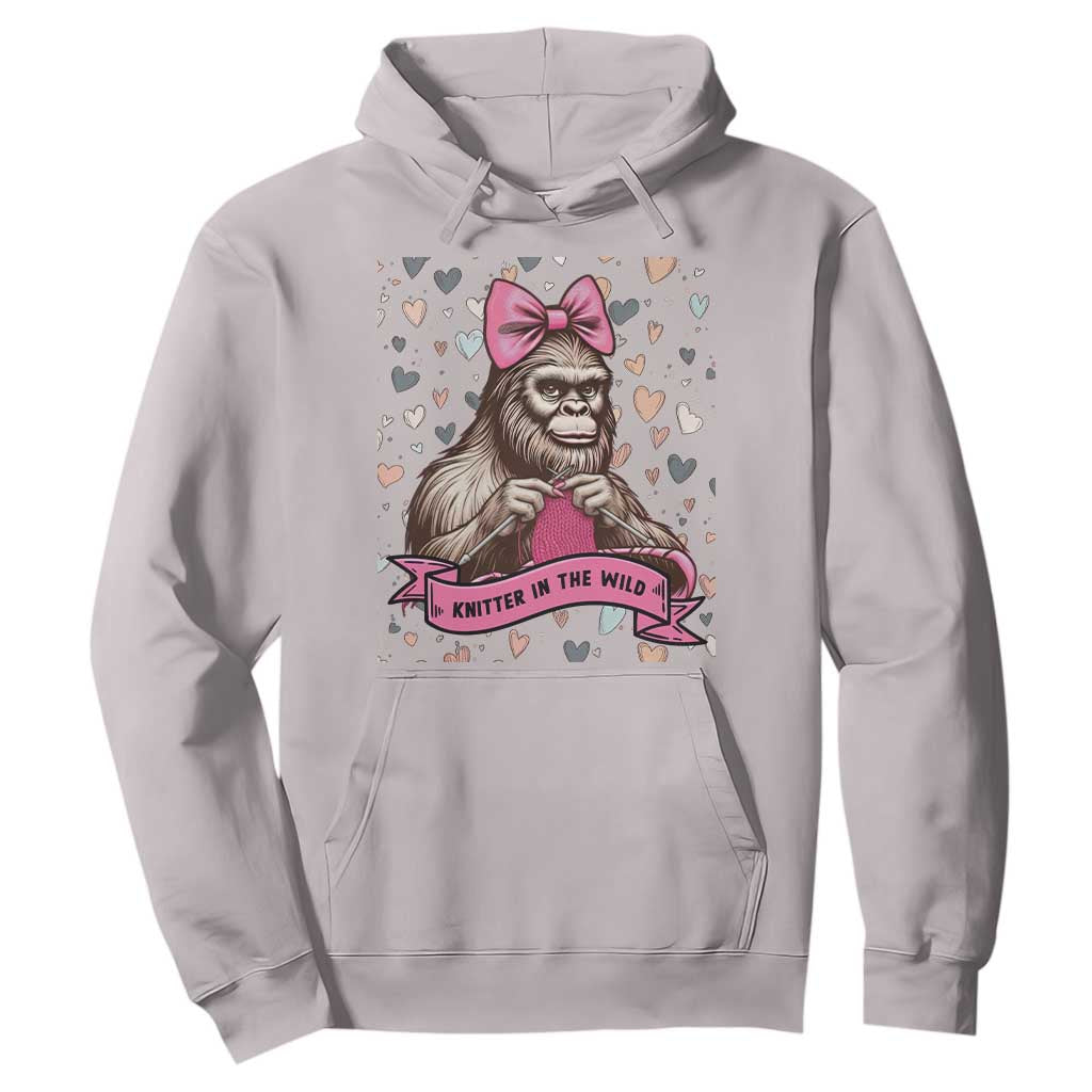 Funny Bigfoot Knitting Hoodie Knitter In The Wild TS12 Ice Gray Print Your Wear
