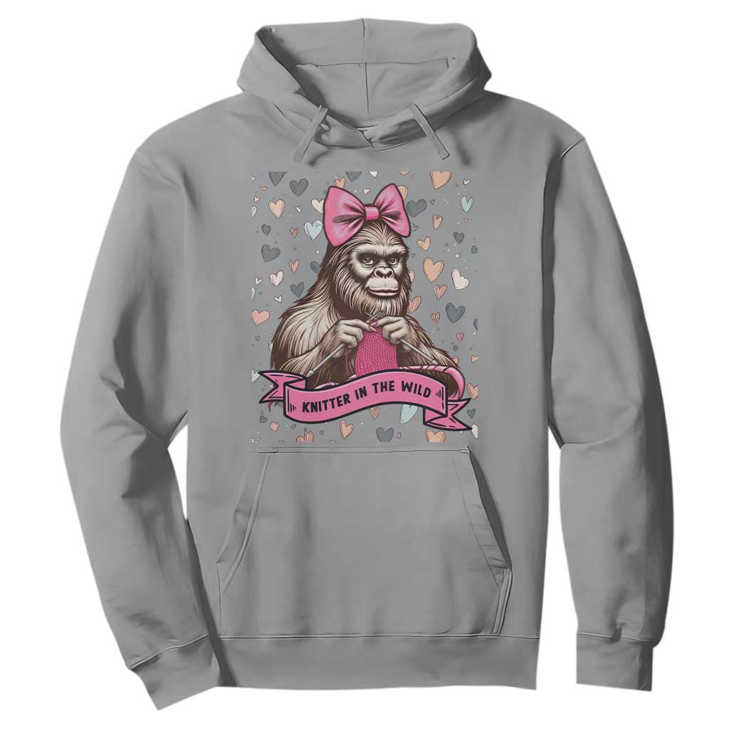 Funny Bigfoot Knitting Hoodie Knitter In The Wild TS12 Sport Gray Print Your Wear