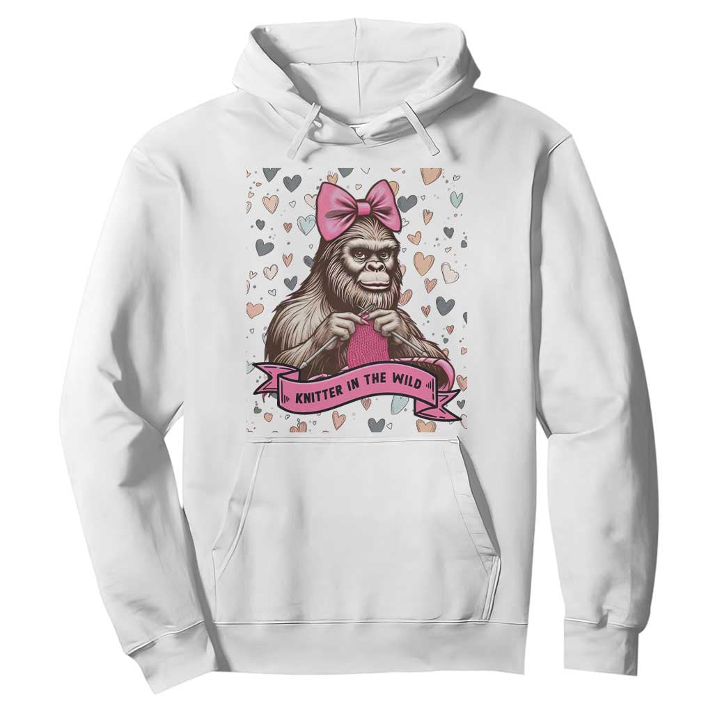 Funny Bigfoot Knitting Hoodie Knitter In The Wild TS12 White Print Your Wear