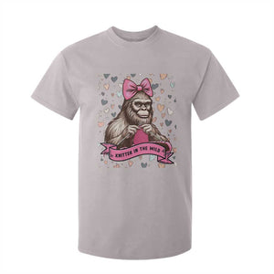 Funny Bigfoot Knitting T Shirt For Kid Knitter In The Wild TS12 Ice Gray Print Your Wear