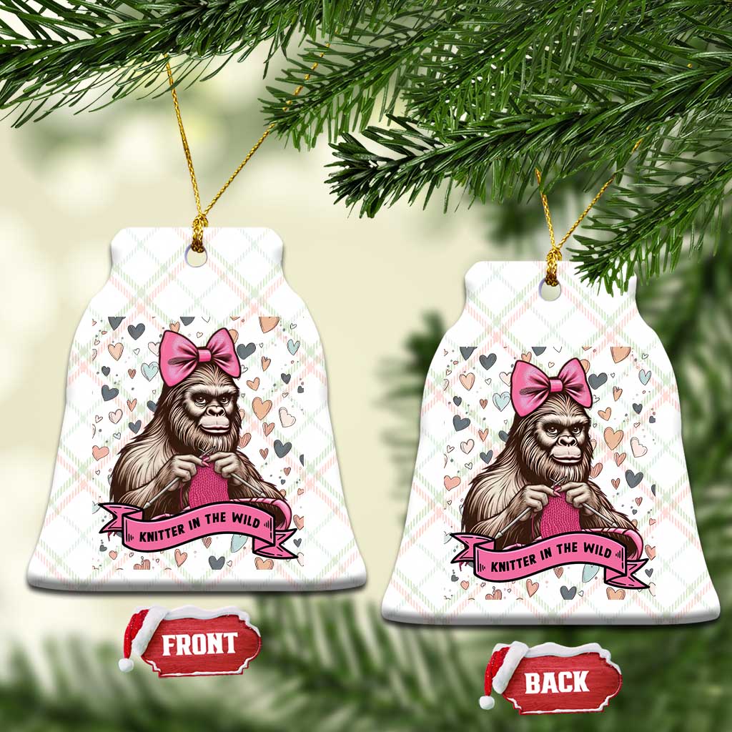 Funny Bigfoot Knitting Ceramic Ornament Knitter In The Wild TS12 Print Your Wear